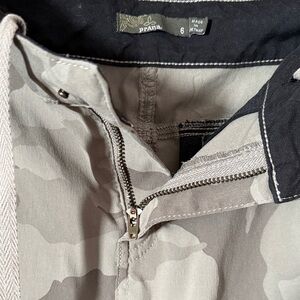 Prana Gray Camouflage Zip Pants